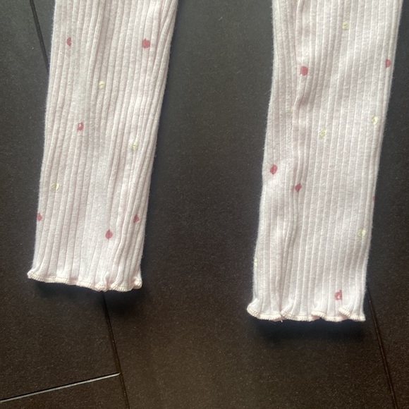 First impressions toddler girl pink ribbed heart print leggings size 2T - Picture 3 of 4